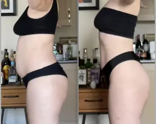 Before and after transformation of a Bite Back with Liz coaching client