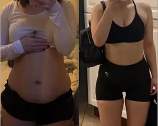 Before and after transformation of a Bite Back with Liz coaching client